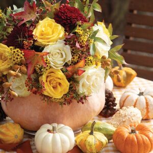 Autumn Florals and Pumpkins