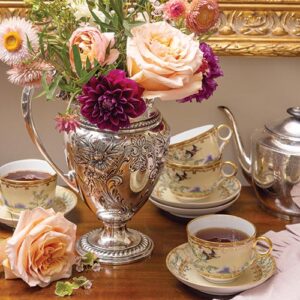 Tea and floral tablescape