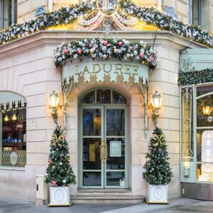 French Laduree decorated for Christmas