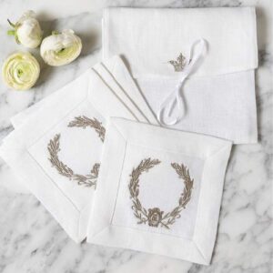 Alternative view of Victoria X Arte Italica Laurel Wreath Cocktail Napkins