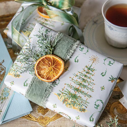 Exclusive Blissful Holiday Gift Wrap Collection - Blue