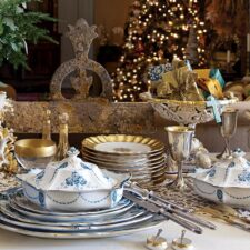 Holiday buffet setup