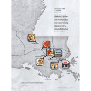 Louisiana Cookin May_June 2025 featuring map of LA restaurants