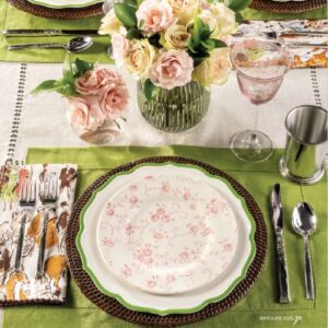 Southern Lady May_June 2025 featuring dining table setting with pink and green accents