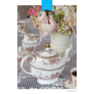 TeaTime Magazine May_June 2025 cover featuring roses teapot on tablescape