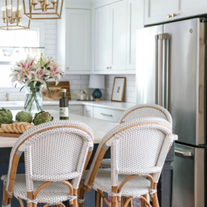 HomeStyle Magazine image featuring barstools at kitchen counter