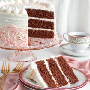 Layer Cake Magazine contents featuring peppermint cake