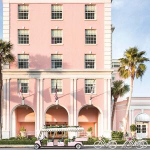 Southern Lady July/ August Issue featuring pink Charleston building