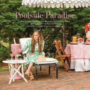 Southern Lady July/ August Issue featuring poolside paradise girl on lounge chair