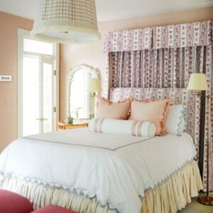 Southern Home July_August 2025 featuring pink bedroom with valance