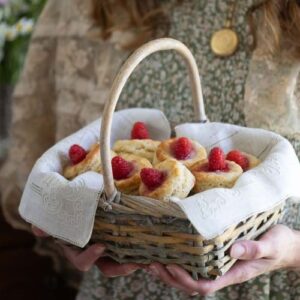 Victoria July/ August Issue featuring basket of raspberry scones