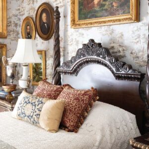 Victoria July/ August Issue featuring headboard in bedroom