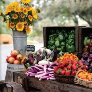 Victoria Autumn Bliss Farm stand arrangement on a table