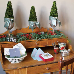 Desk with Holiday decor
