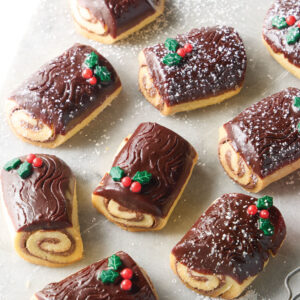 Rolled cookie with holly candy