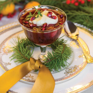 Tablescape with pomegranate