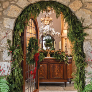 Entry way with garland