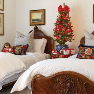 Small Christmas tree in bedroom