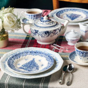Blue and white tea setting