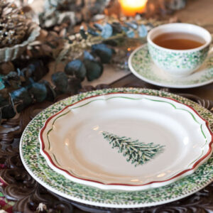 Christmas place setting green