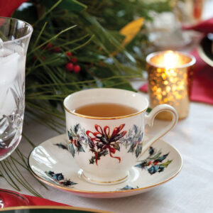 Green and red and white tea cup