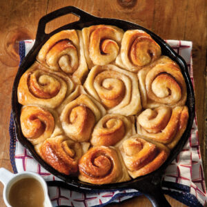 Cinnamon rolls in cast iron