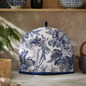 Blue and white tea cosy
