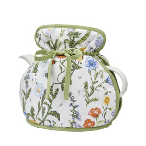 Cottage Garden muff tea cosy on white background