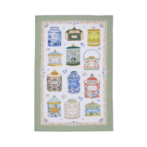 Tea Tin Tea Towel on white background