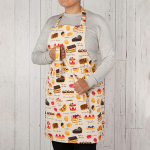 Kitchen apron with baked goods