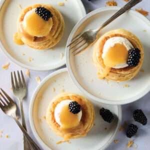 3 pastries on plate
