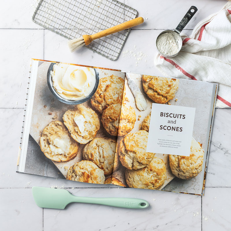 Bread Baker's Companion Internal Spreads with Pastry Brush, Red/White Stripe Tea Towel, Mint Spatula