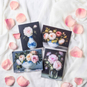 Caroline Elizabeth Note Cards with rose petals