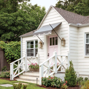 Cottage with pink door