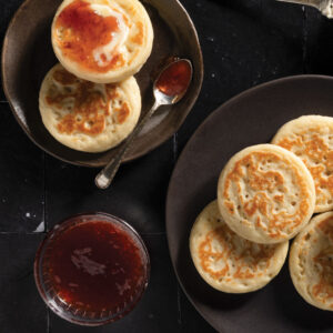 Crumpets with jam