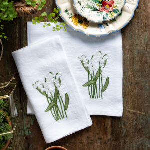 Lily of the Valley Embroidered Napkin