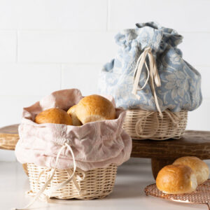 Pink and Blue Bread Basket