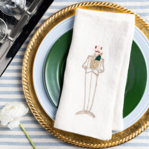 Champagne Butler Embroidered Napkin