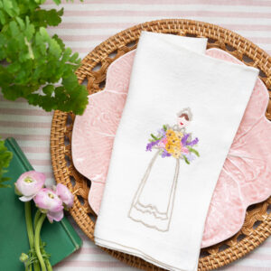 Flower Maid Embroidered Tea Napkin