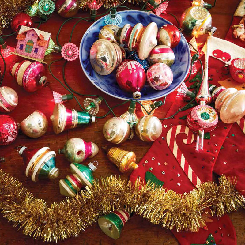 Various ornaments and tinsel