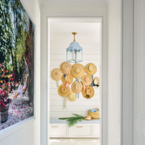 Hallway with hats