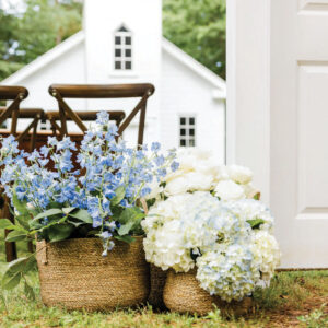Blue and white flowers