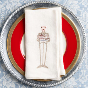 Tea Butler Embroidered Napkin