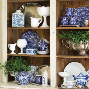 Blue and white transferware