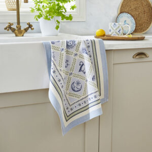 coastal treasures tea towel