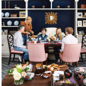 Family sitting at dining room