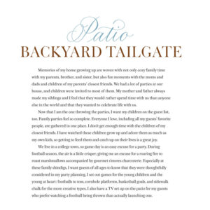 Backyard tailgate excerpt