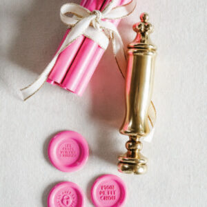 Pink wax seal and stamp