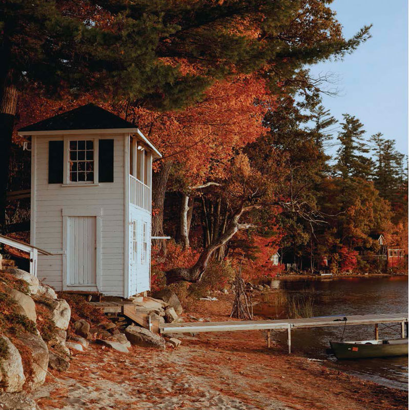 Boathouse on a lake