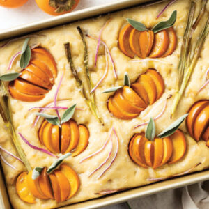Focaccia with pumpkin and onion